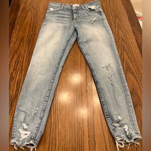 Agolde Light Blue Distressed Skinny Jeans